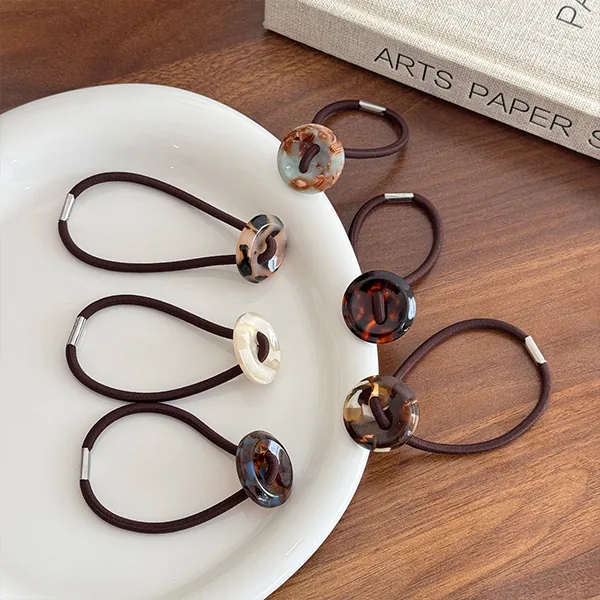 Retro minimalist elastic acetate hair tie